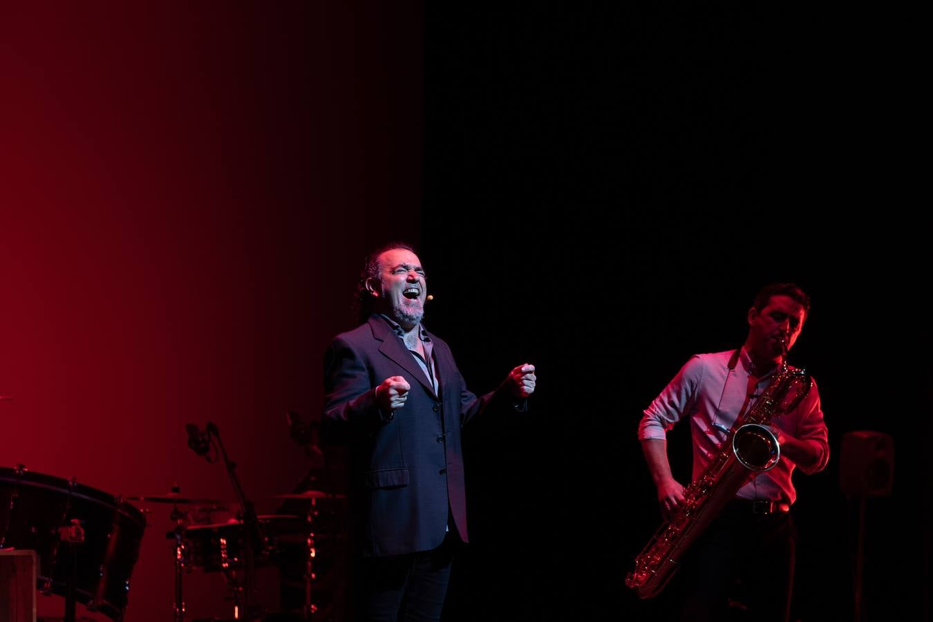 David Lagos durante la actuación que ofreció en el Cartuja Center en la Bienal de Flamenco de 2022