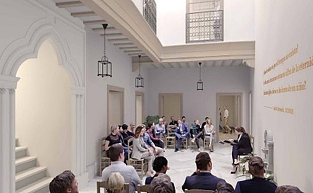 Recreación del patio de la futura Casa Cernuda, un lugar para acoger actividades