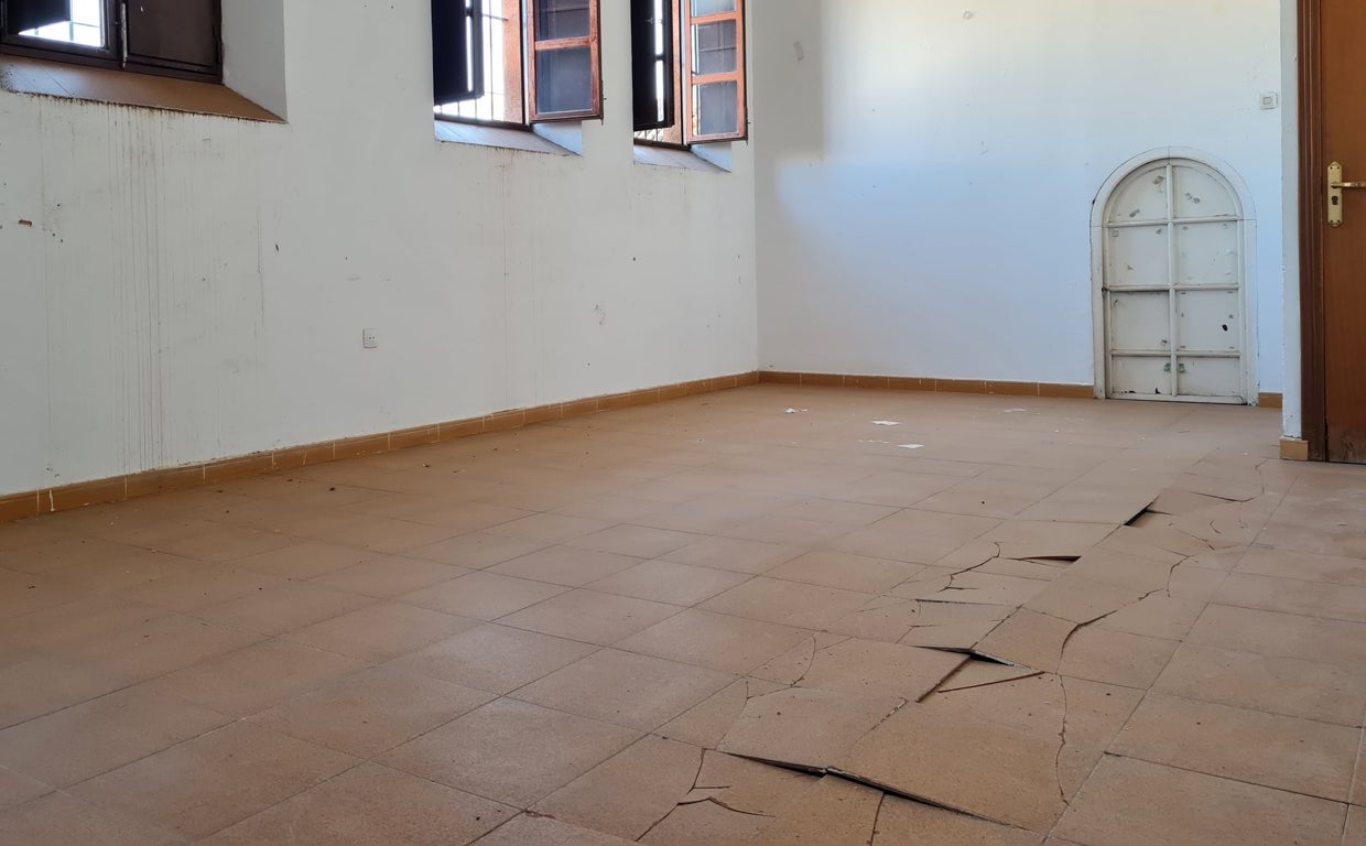 Interior de la parroquia de San Jacinto junto al ficus