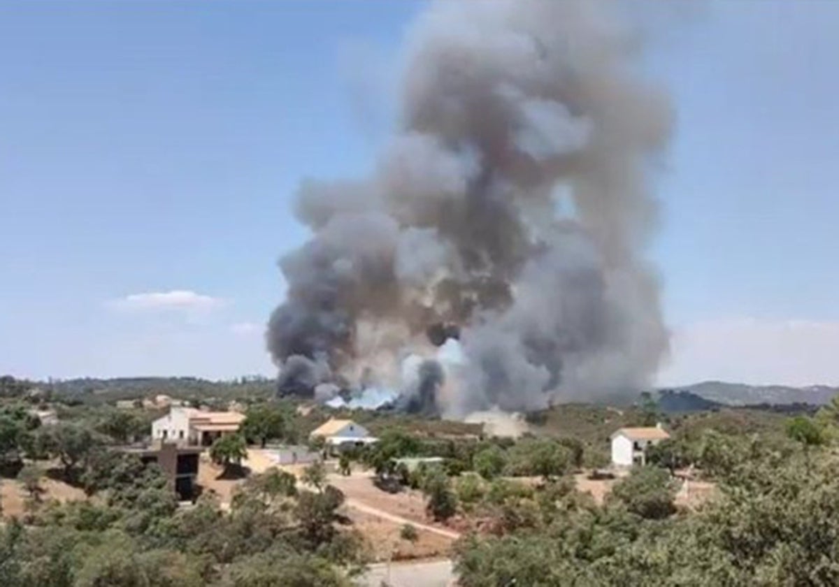 La primera columna de humo registrada el 1 de julio en Los Lagos del Serrano