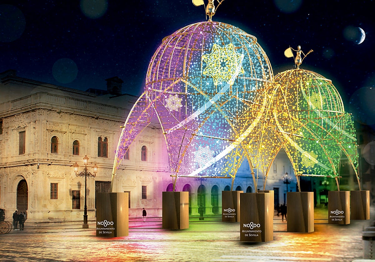 Recreación del Templo de Luz en la plaza de San Francisco