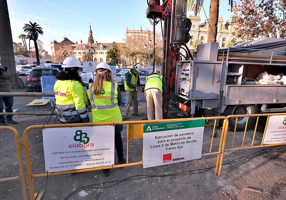 Sondeos para el proyecto de la línea 3 del Metro junto a Capitanía