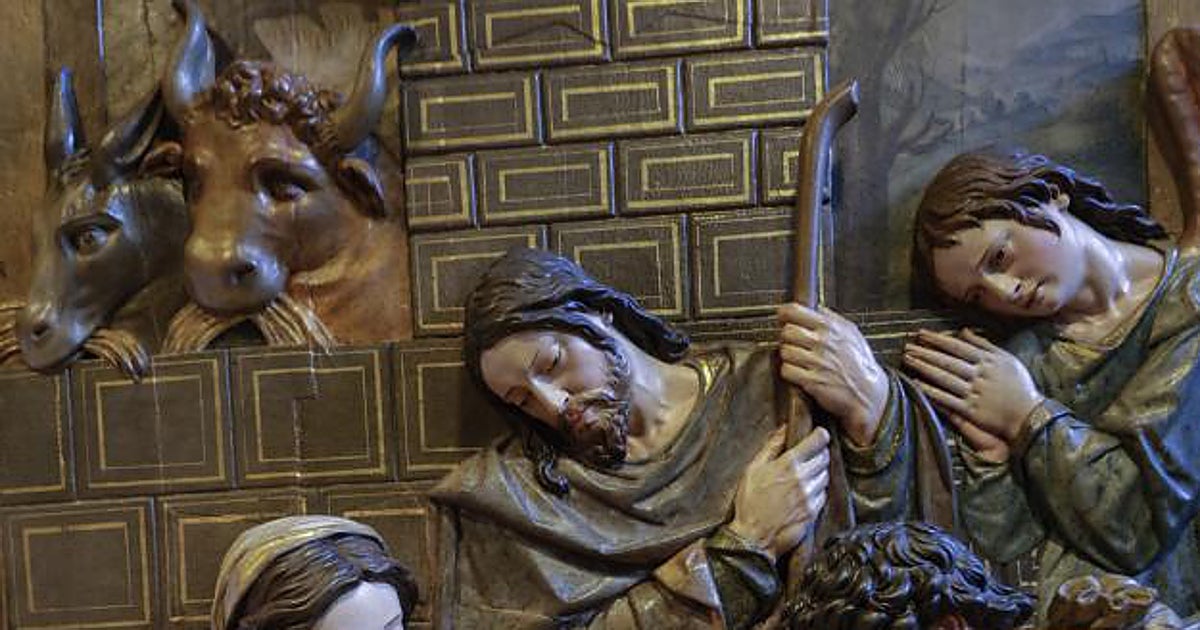 Relieve de la Natividad del altar mayor del convento de Santa Clara, obra del taller de Juan Martínez Montañés