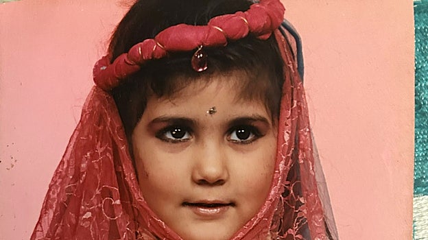 Sandra Heredia cuando hizo de paje real en un Belen en el año 1990