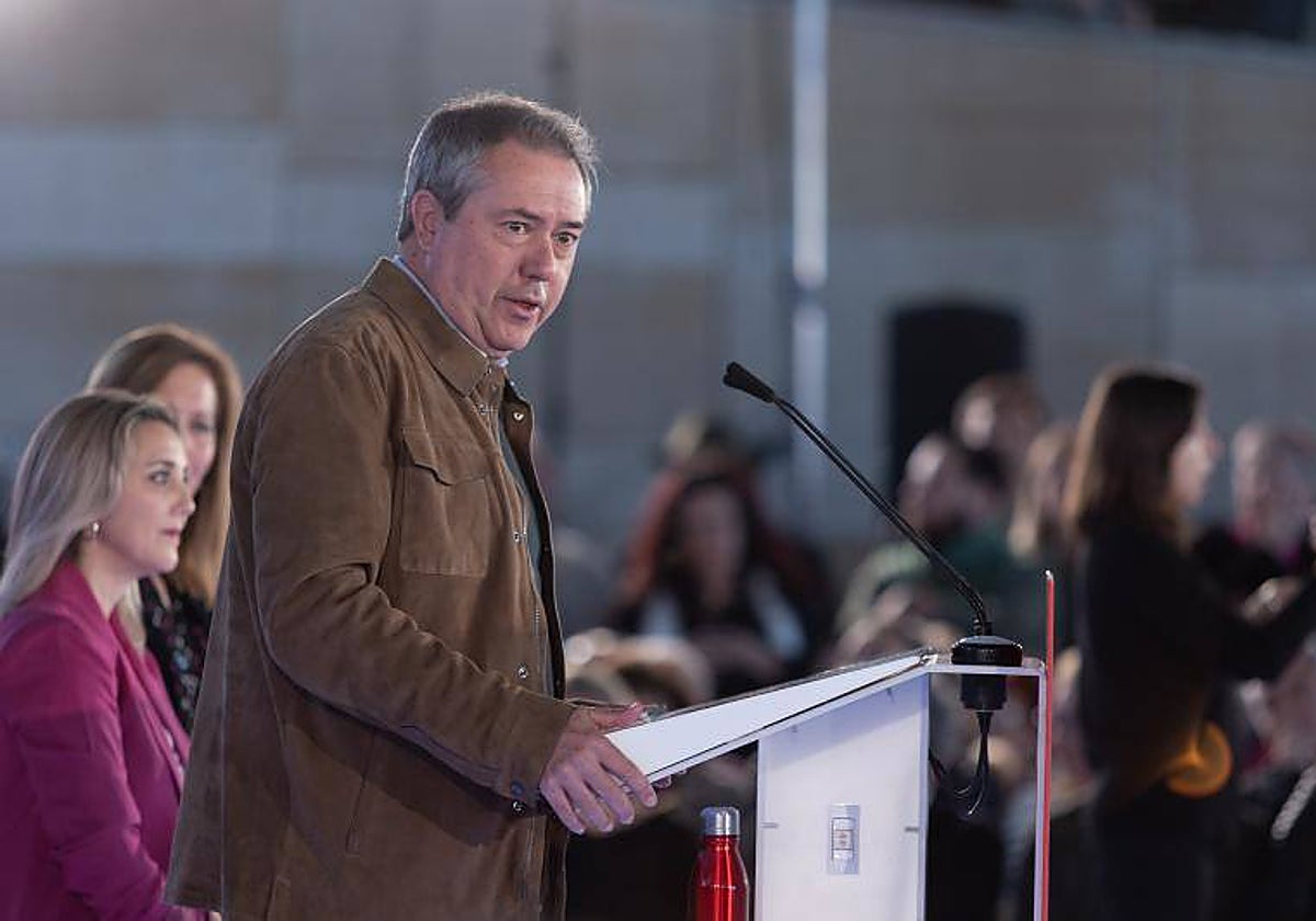 Juan Espadas, durante la presentación del mitin en Sevilla