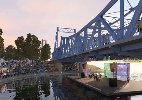 Imagen secundaria 1 - Vía verde, teatro del puente en el Puente de Hierro y parque