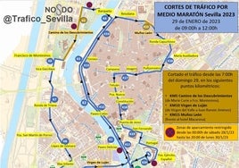 EDP Medio Maratón de Sevilla 2023: cortes de tráfico y cambios en el recorrido de las líneas de autobuses