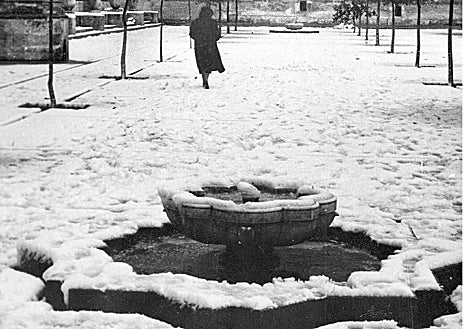 Imagen secundaria 1 - Tal día como hoy, 2 de febrero (pero de 1954), un manto blanco de nieve cubrió Sevilla: las fotografías de aquella jornada