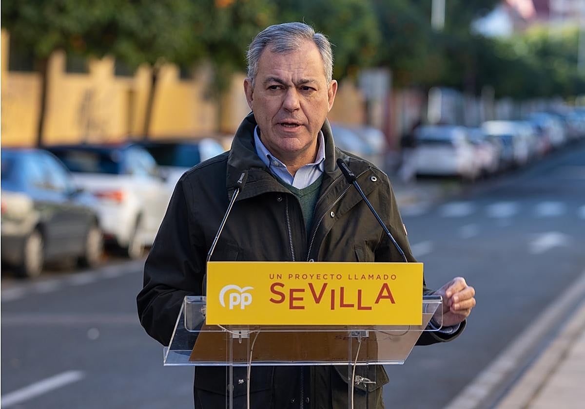 El candidato del PP a la alcaldía de Sevilla, José Luis Sanz