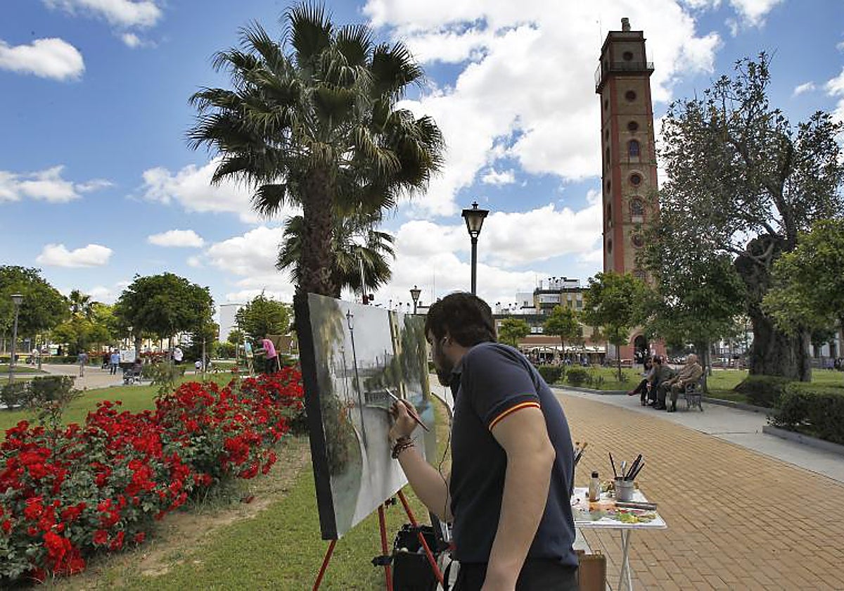 La Torre de los Perdigones inspira el cuadro de un artista local