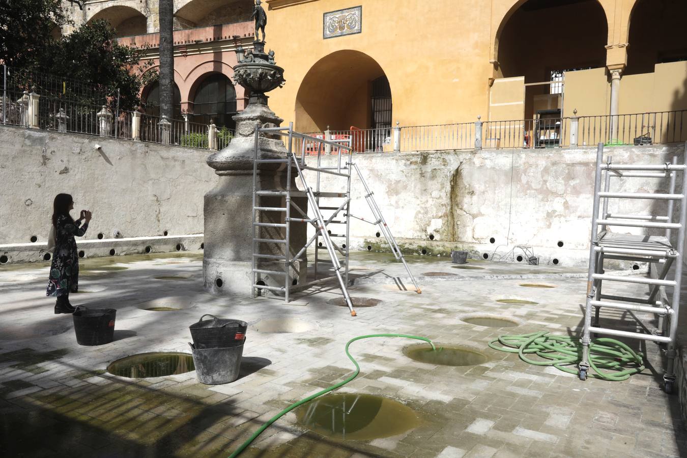 Imágenes de la fuente del Alcázar y los numerosos detalles que han salido a la luz