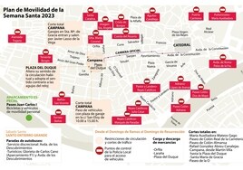 Todos los cortes de tráfico por la Semana Santa de Sevilla 2023