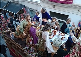 La peculiar mesa de la Sagrada Cena a base de langostinos que lleva una hermandad de Sanlúcar de Barrameda