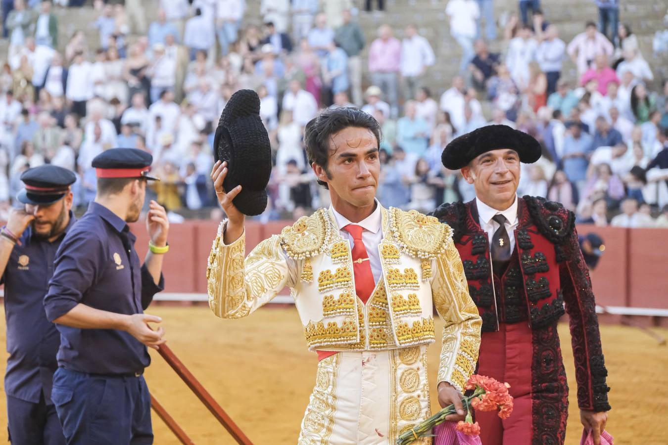 José Ruiz Muñoz, en la corrida del dieciséis de abril de 2023 en la Plaza de Toros de Sevilla 