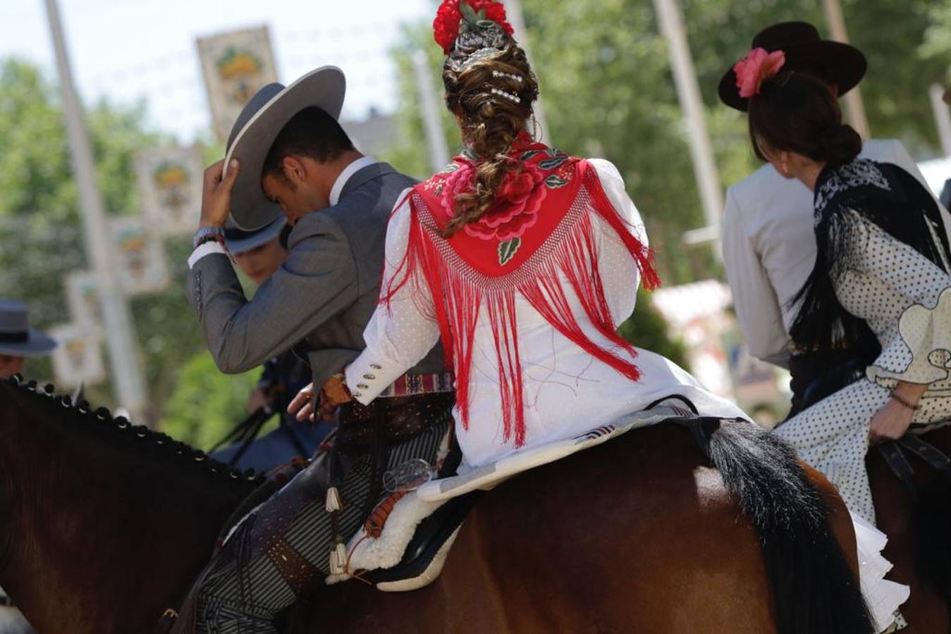 Ambiente del real de la Feria este domingo 