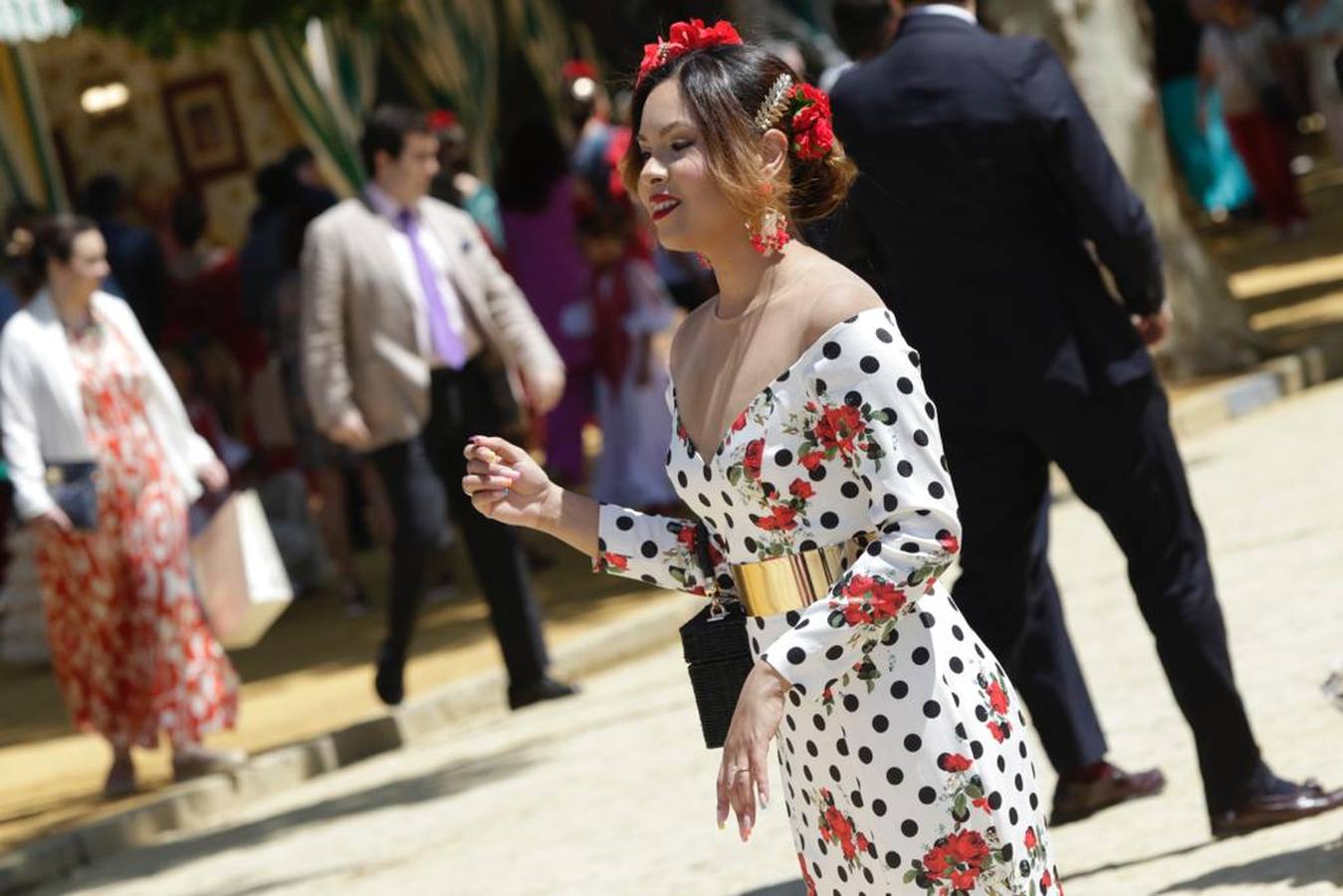 Ambiente del real de la Feria este domingo 