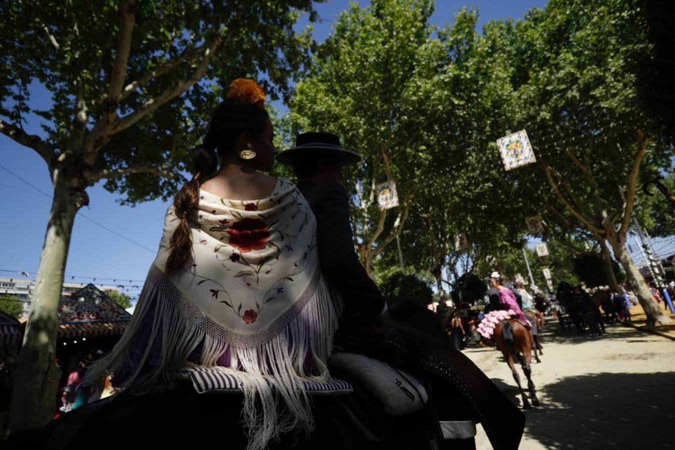Ambiente del real de la Feria este domingo 