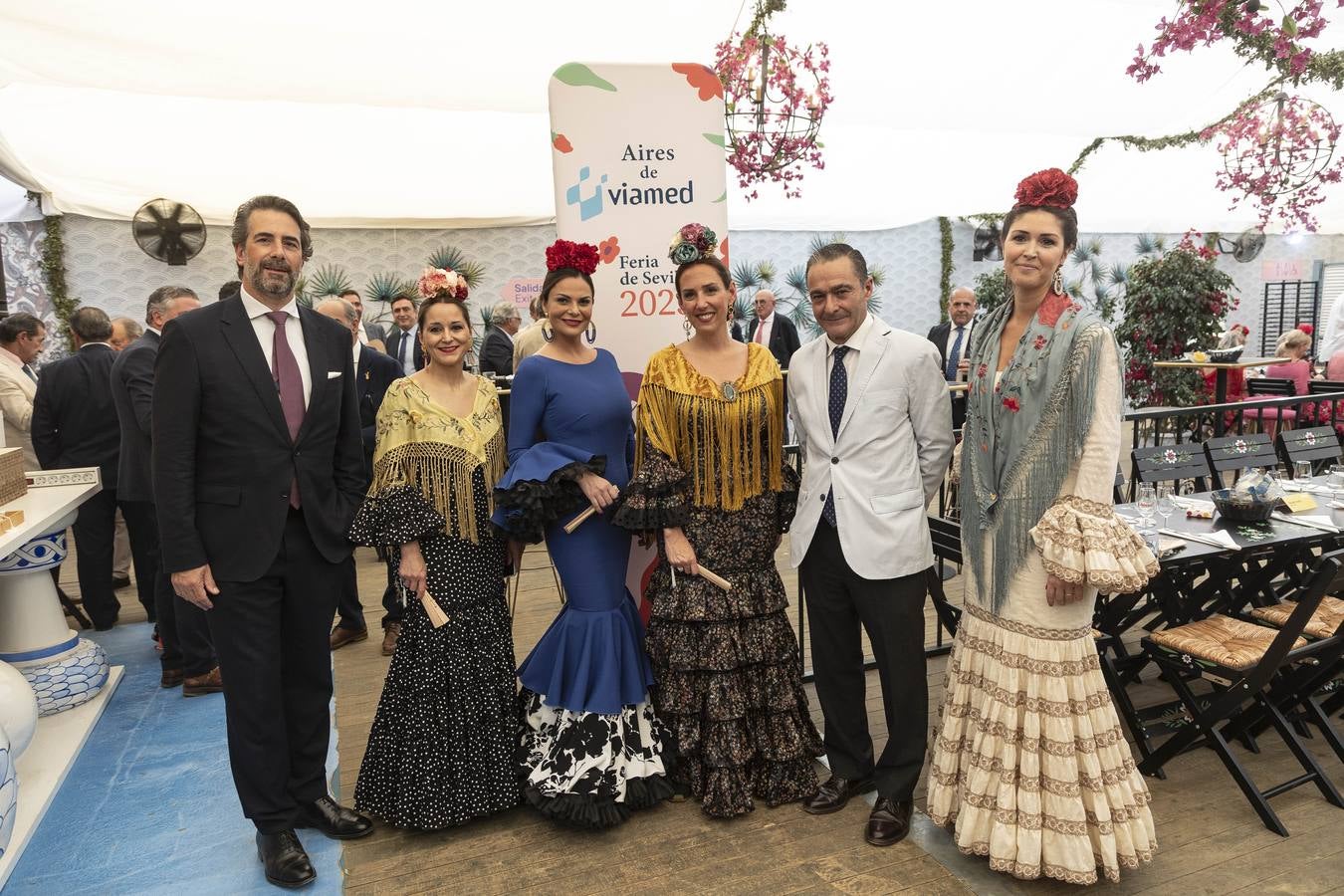 La recepción en la caseta de Viamed estuvo muy animada