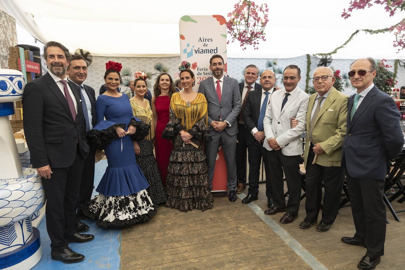 La recepción en la caseta de Viamed estuvo muy animada