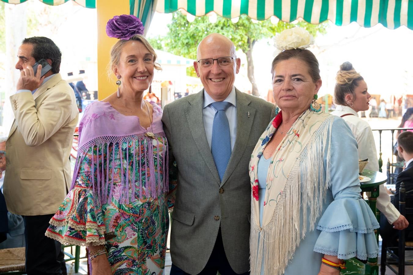 Ambiente de las recepciones este miércoles en el real de la Feria