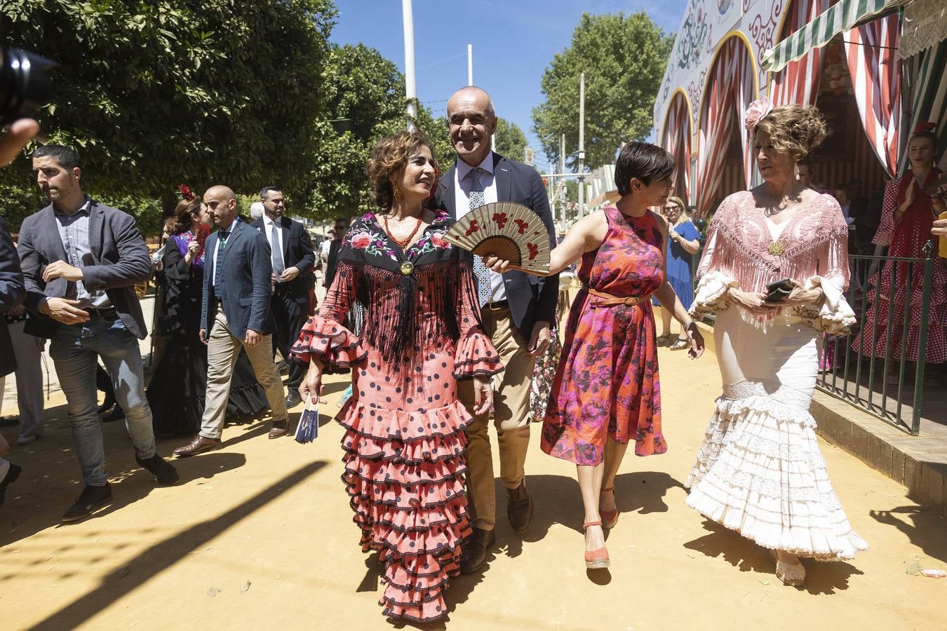 Ambiente de las recepciones este miércoles en el real de la Feria