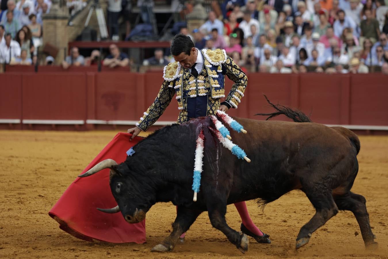 José María Manzanares, en su corrida este jueves en la Maestranza