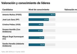 Antonio Muñoz es el único candidato que aprueba y al que más conocen los sevillanos