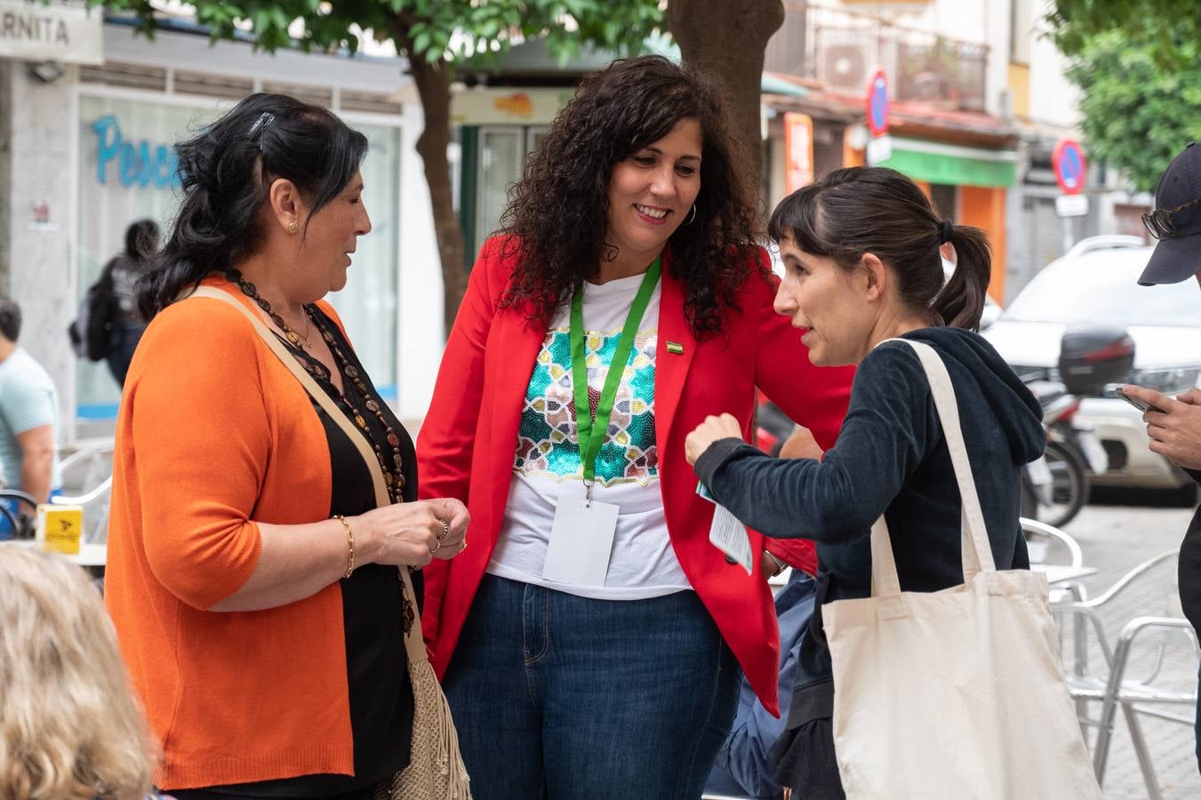 La candidata de Adelante Andalucía, Sandra Heredia, en la sede de su partido