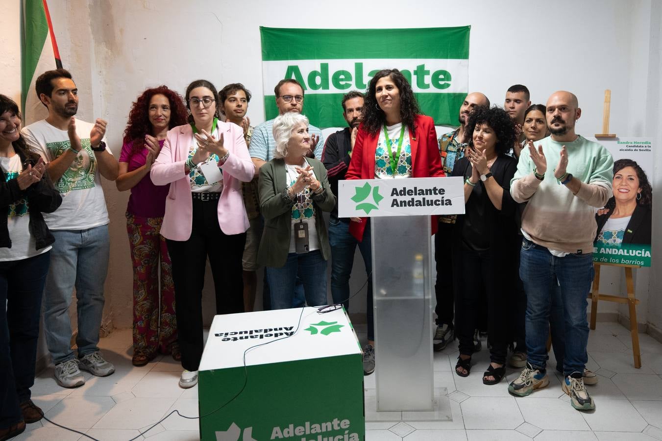 Comparecencia de Sandra Heredia ante los medios de comunicación