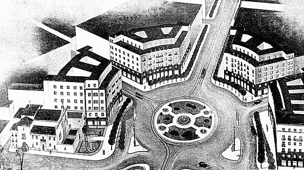 Plaza de Cuba en el proyecto de Mercadal