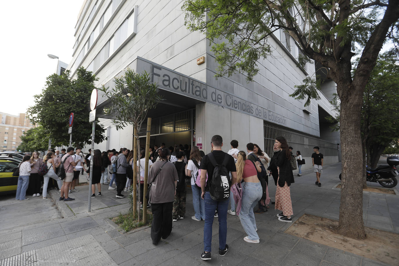 Ambiente previo al comienzo de la Selectividad 2023 en Sevilla