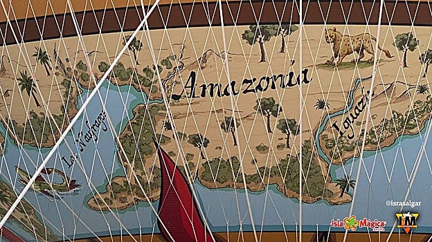 Detalle de la lona del globo aerostático