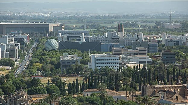 Vista aérea de la Cartuja desde la Torre Pelli