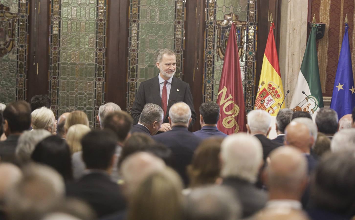 El Rey Felipe VI recibe en el Ayuntamiento de Sevilla el IX Premio contra el Terrorismo Alberto Jiménez-Becerril