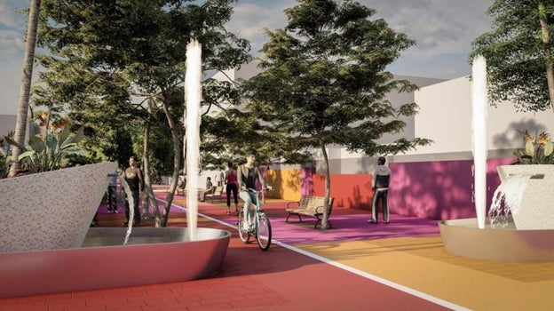 Imagen antes - La avenida de la Cruz Roja carece de todos los elementos que anunciaron el proyecto 'Life watercool'