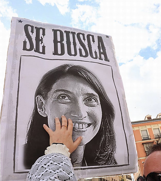 Cartel de la ministra Pilar Llop en una de las manifestaciones de los funcionarios de la Justicia