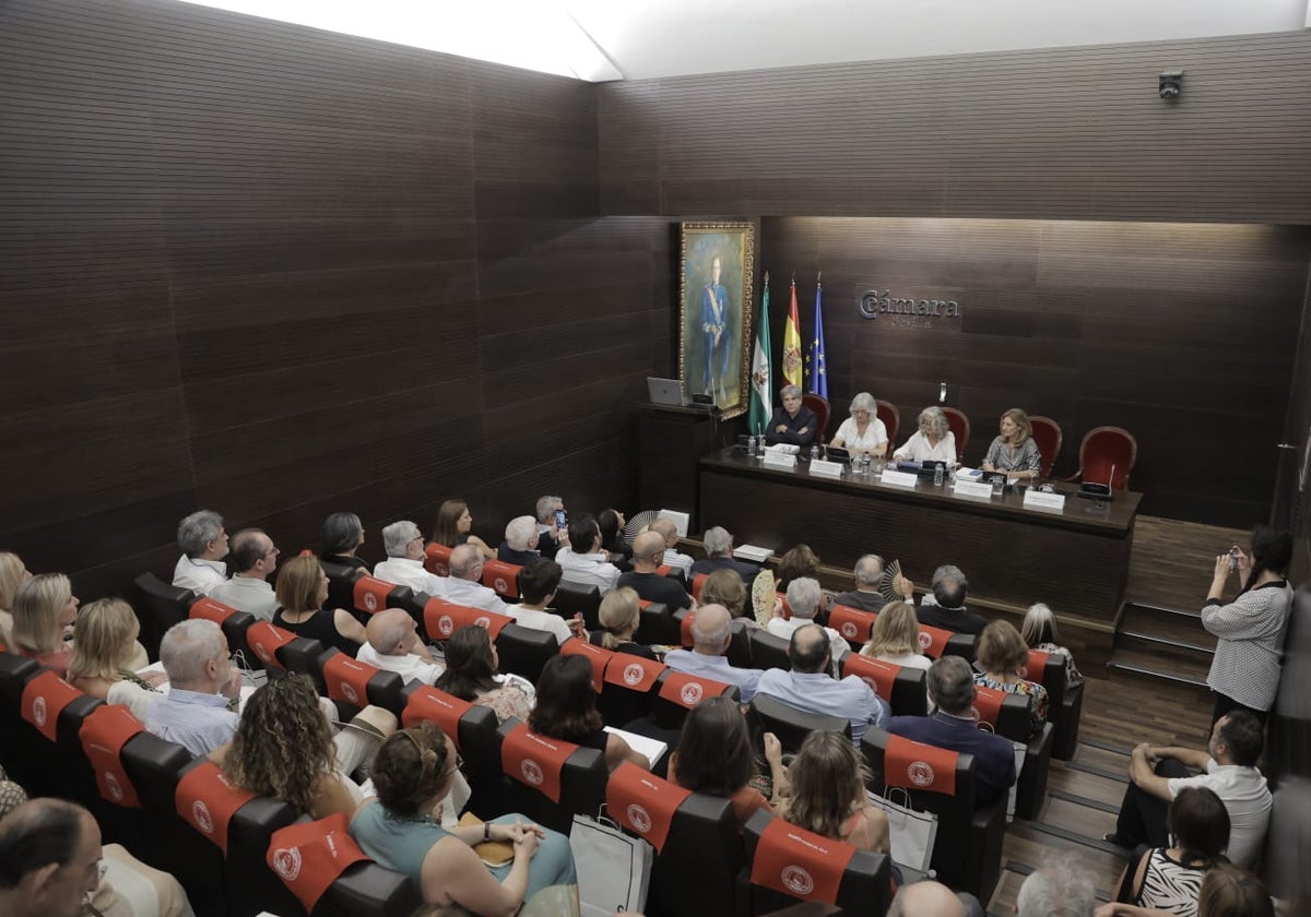 El salón de actos de la Cámara de Comercio estaba abarrotado de un público que no se ha querido perder la presentación del libro