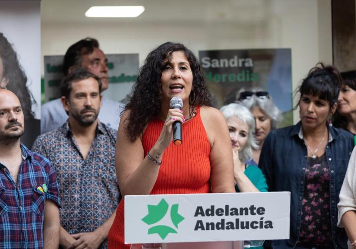 La exconcejal Sandra Heredia en un acto de la pasada campaña
