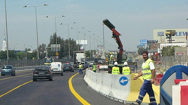 Obras en la autovía A-92 a la altura de la venta La Liebre