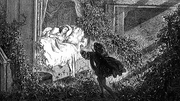 Gustave Doré. La bella durmiente del bosque. Ilustración de los cuentos de Perrault. 1867