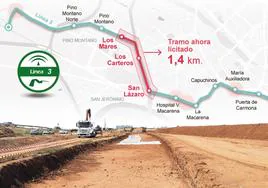 Así es el segundo tramo de la línea 3 del metro de Sevilla que irá de Los Mares a San Lázaro