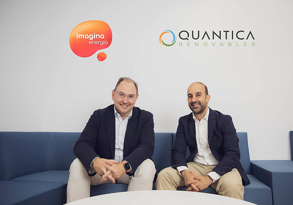 Santiago Chivite, director general de Imagina Energía, y Alfonso Garcés, CEO de Quántica Renovables
