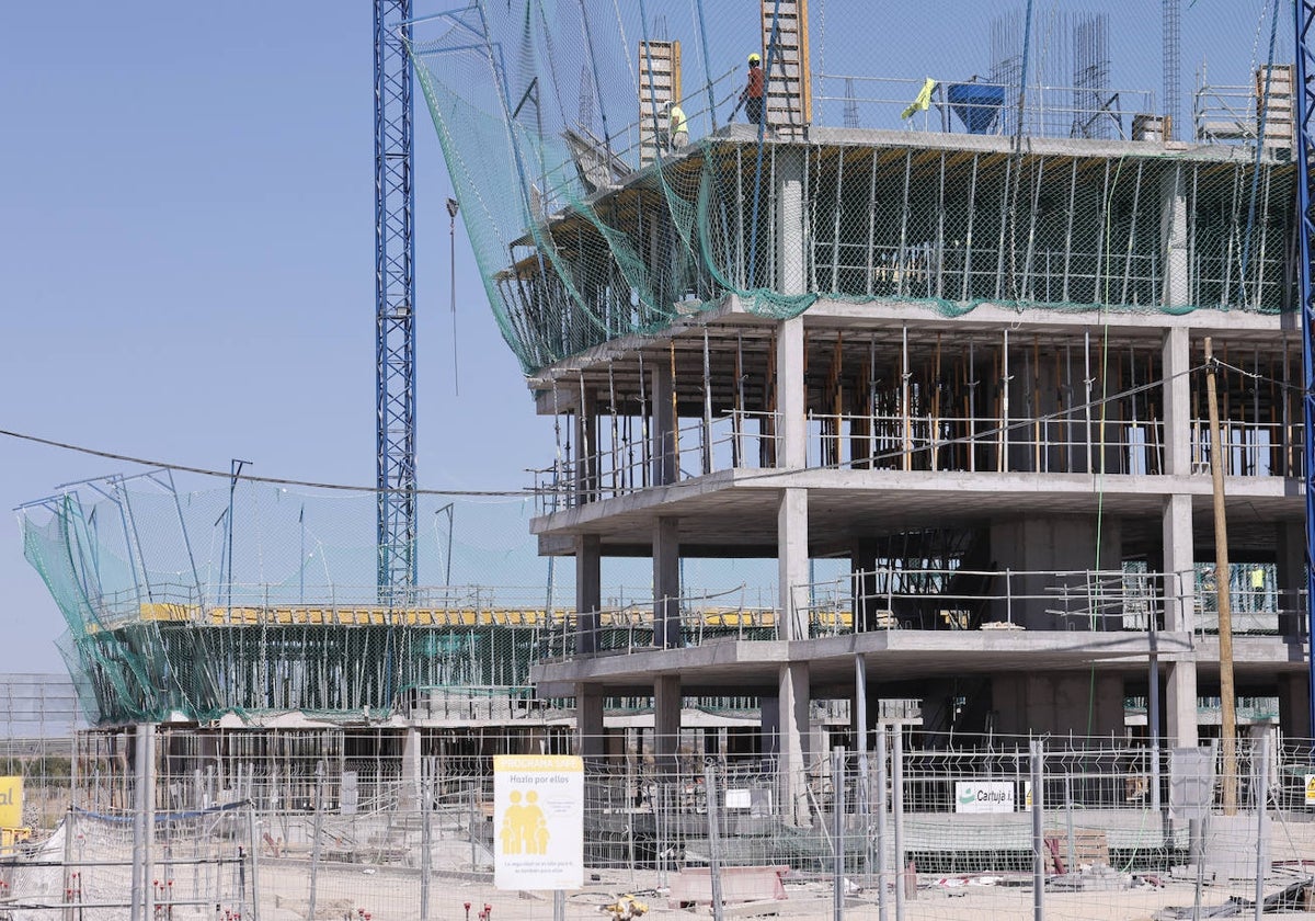Viviendas en construcción en el nuevo barrio de Palmas Altas