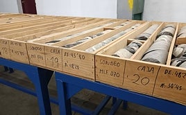 En estas cajas puede 'leerse' la composición del subsuelo