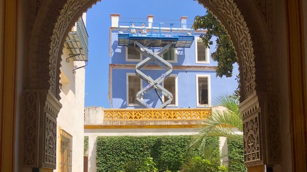 Actuación sobre el edificio desde el Jardín Chico de la Casa de Pilatos