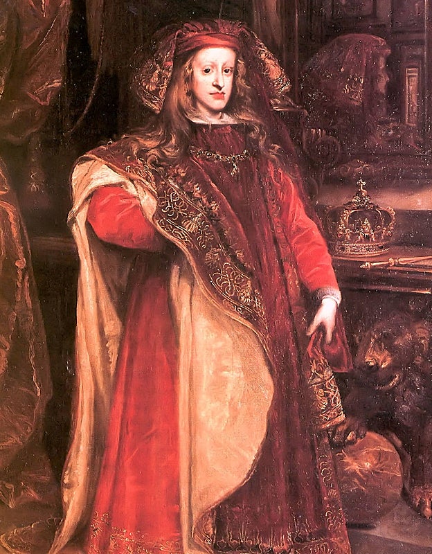 Juan Carreño de Miranda. Carlos II como Gran Maestre de la Orden del Toisón de Oro. 1676. Castillo de Schloss Rohan. Austria. Wikimedia Commons