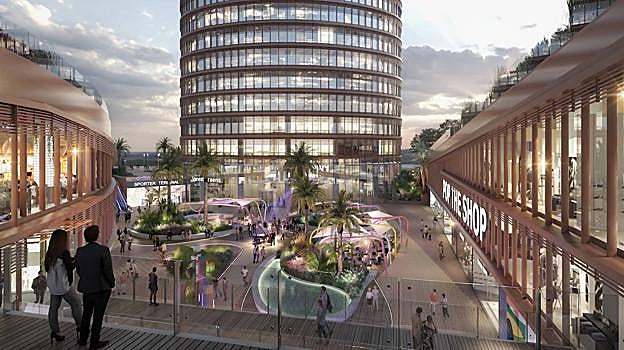 La plaza del centro comercial Torre Sevilla será remodelada y tendrá zonas cubiertas