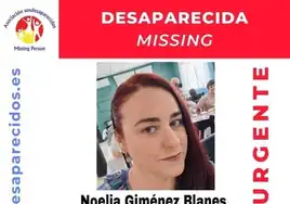 La Policía Nacional busca a Noelia Jiménez Blanes, desaparecida este pasado miércoles en Dos Hermanas