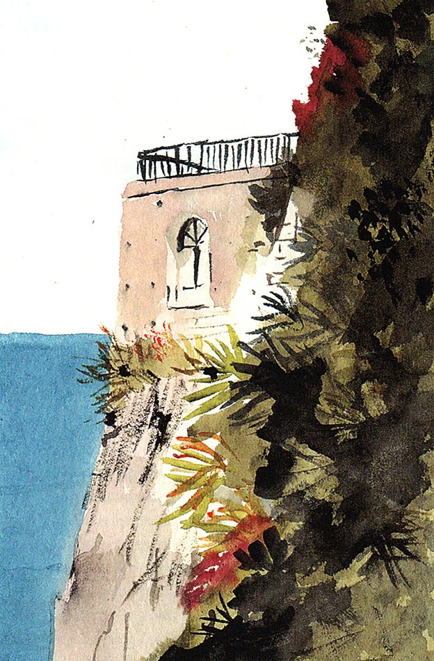 Uno de los rincones vegetales de la Villa Tritone en Sorrento