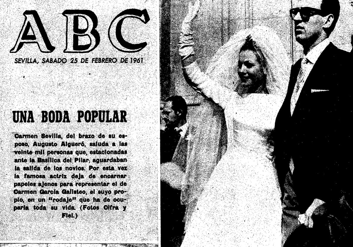 La primera portada de ABC dedicada a un enlace que no fuese de la Casa Real fue el de Carmen Sevilla